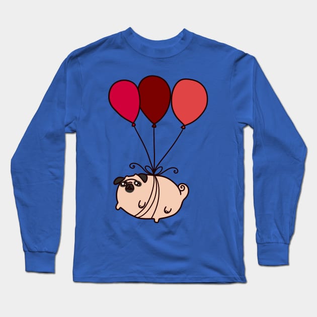 Balloon Pug Long Sleeve T-Shirt by saradaboru